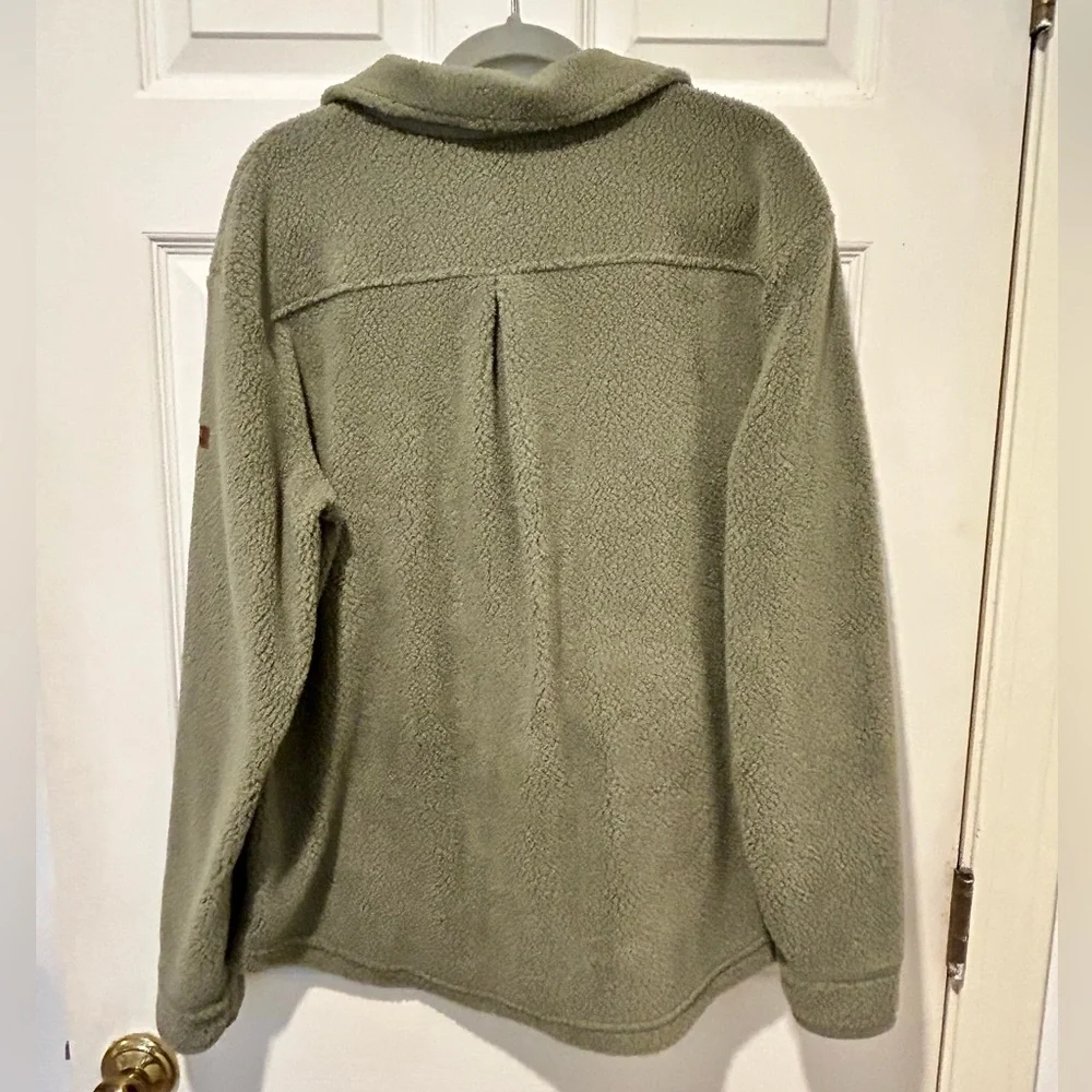 L.L Bean Cozy Cottage Fleece Green Button Down- M - Picture 3 of 11